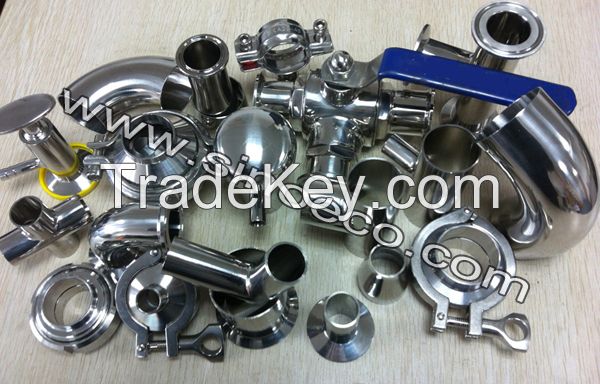 Stainless steel Mirror polishing process Sanitary Pipe Fitting tee elbow union plug valve