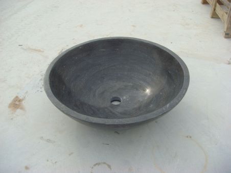 Blue limestone shower basin