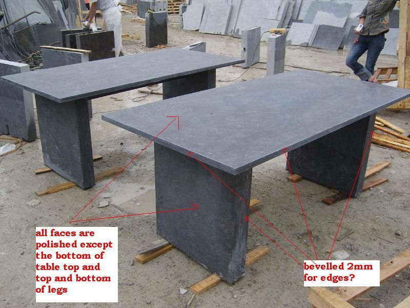 Blue limestone desk