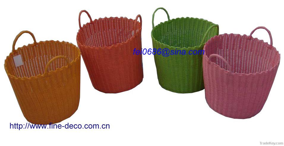 plastic rattan storage laundry