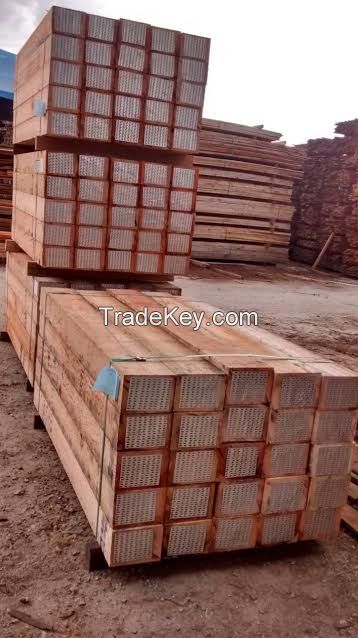 Wood sleepers for rail