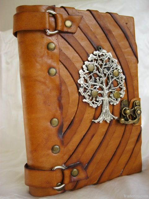 Handmade Leather Journal with Tree Of Life Emblem