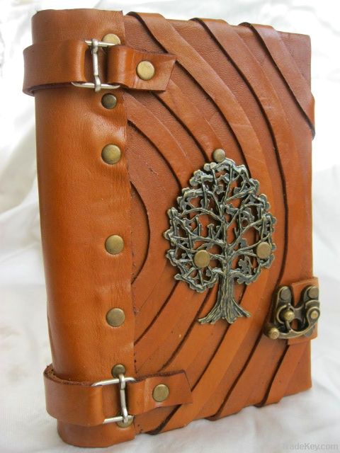 Handmade Leather Journal with Tree Of Life Emblem