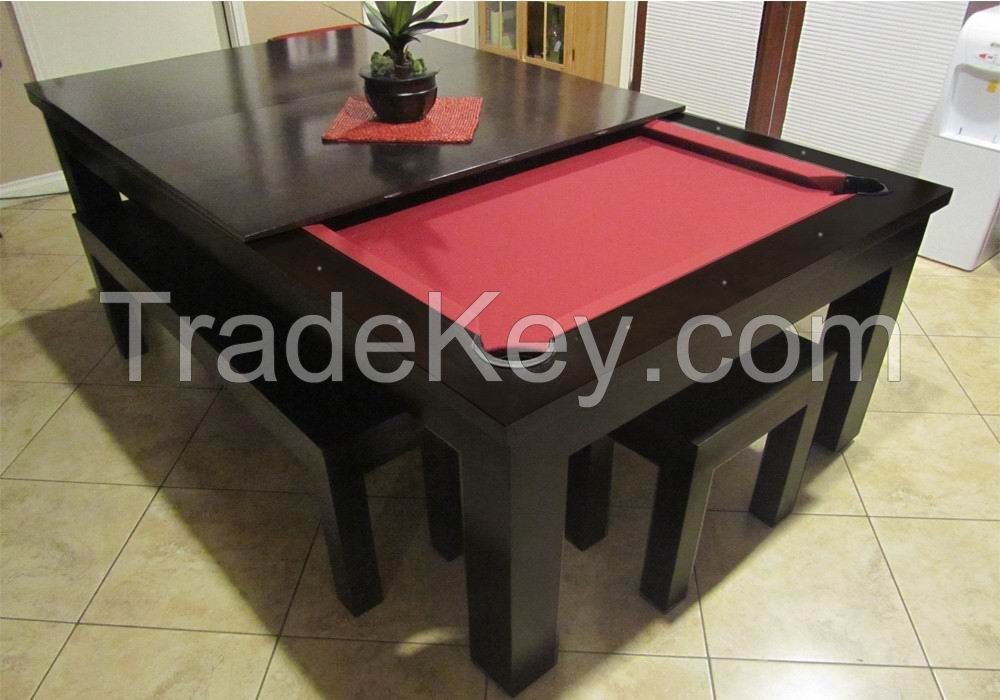 7ft solid wood pool dining table