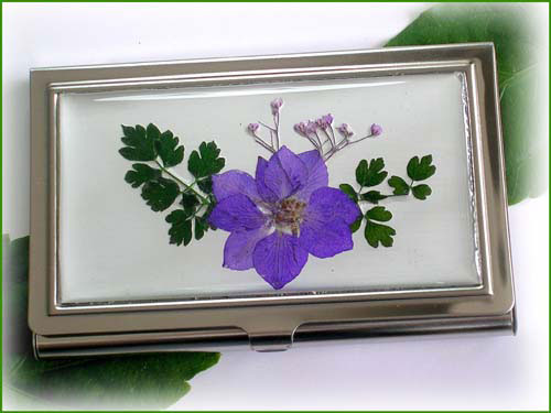 pressed flower cardcase