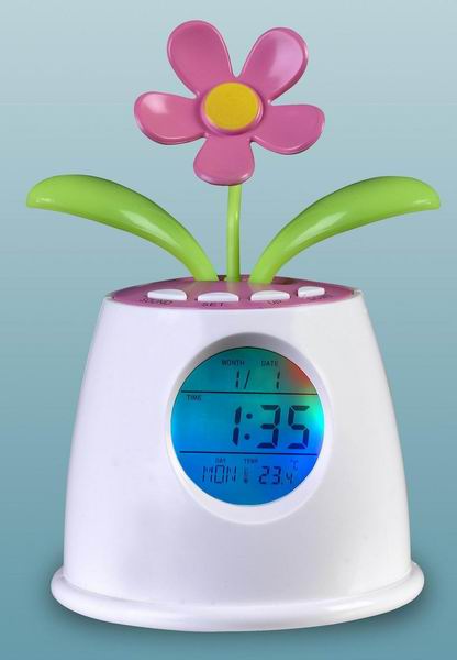 Shake solar dancing flower alarm &amp; calendar