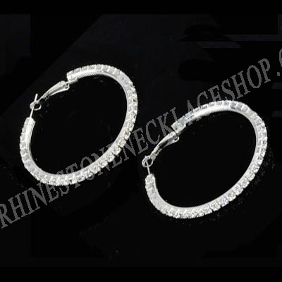 rhinestone hoop earring