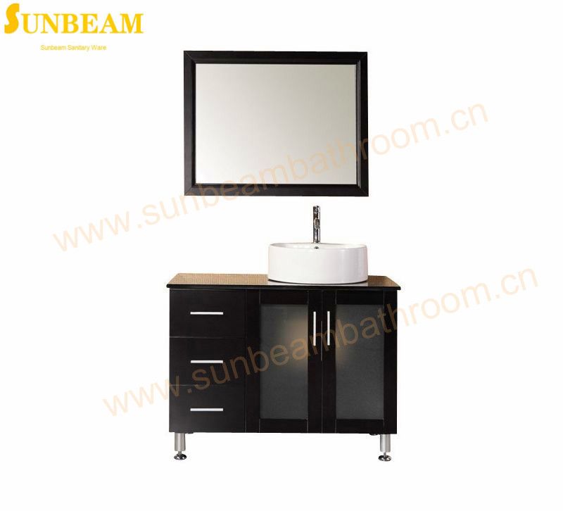 MDF with melamine MFC floor mounted bathroom vanity/bathroom cabinet/bathroom furniture