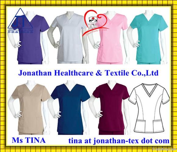 OEM medical scrub tops/nurse scrub uniforms