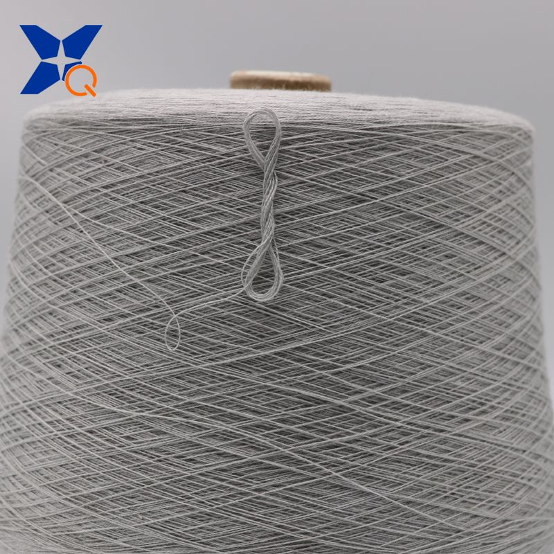 natural grey yarn Ne21/2ply -20% stainless steel staple fiber  blended with 80% polyester fiber anti EMI RFI fabrics-XT11752