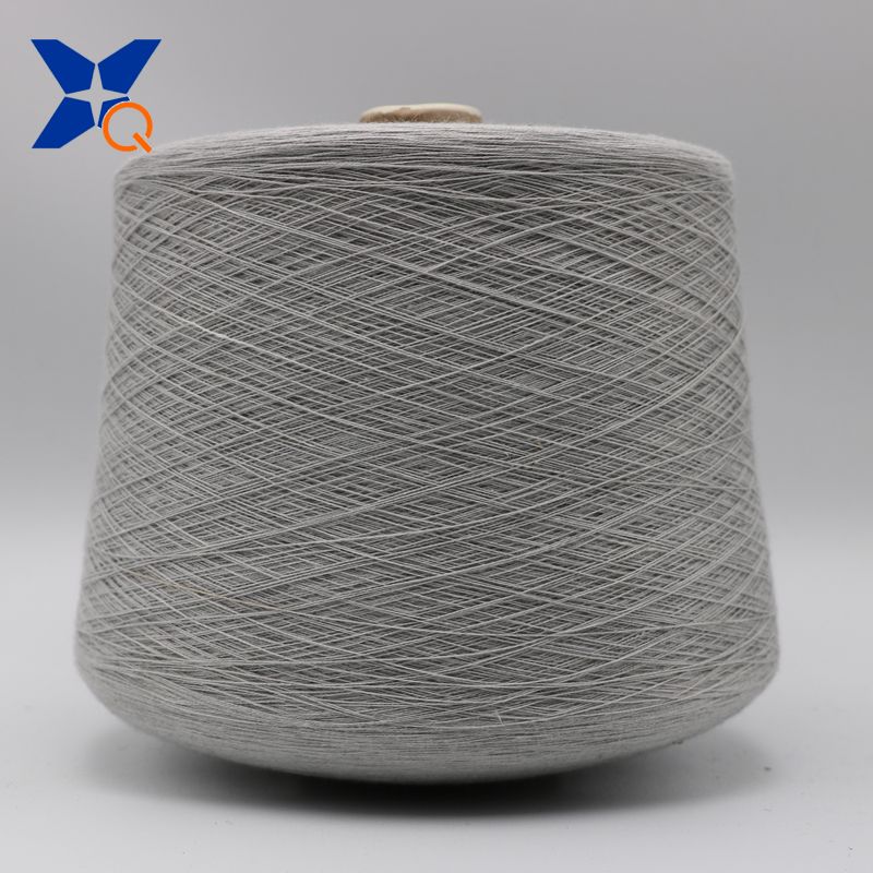 natural grey yarn Ne21/2ply -20% stainless steel staple fiber  blended with 80% polyester fiber anti EMI RFI fabrics-XT11752