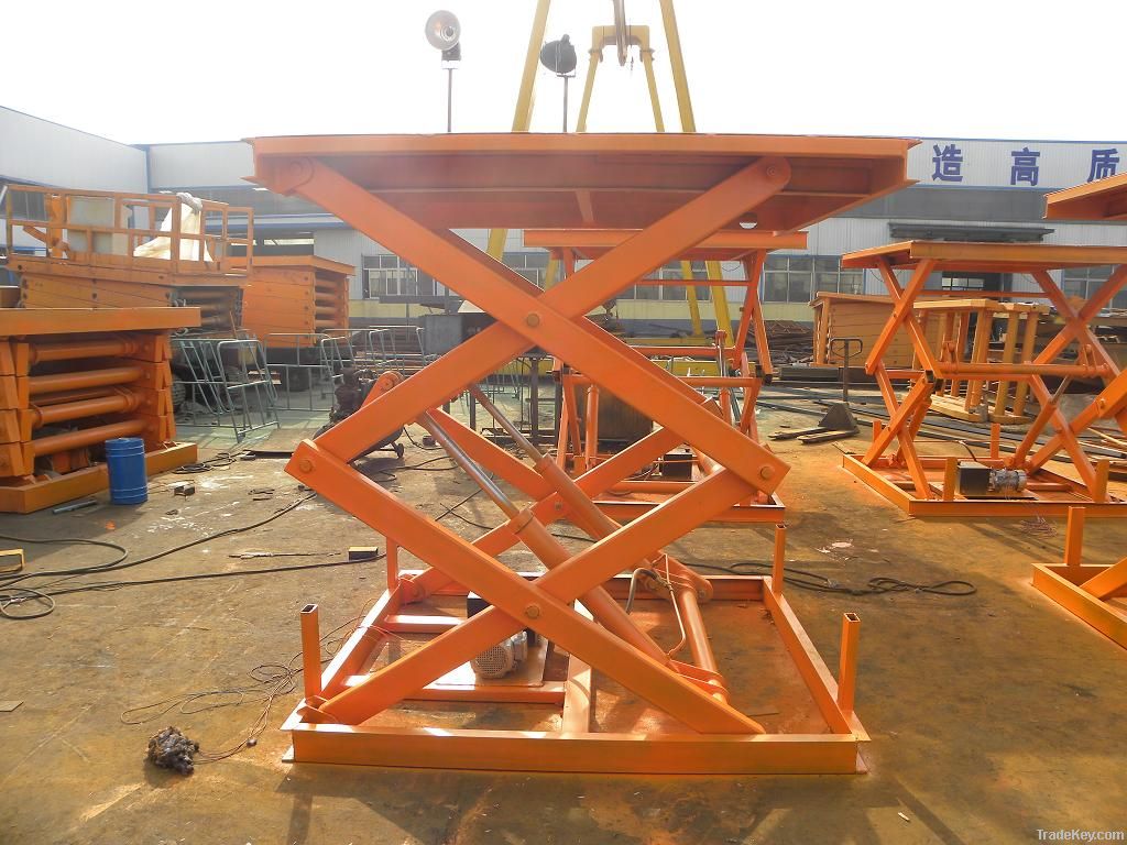 Stationary scissor lift platform/cargo lift