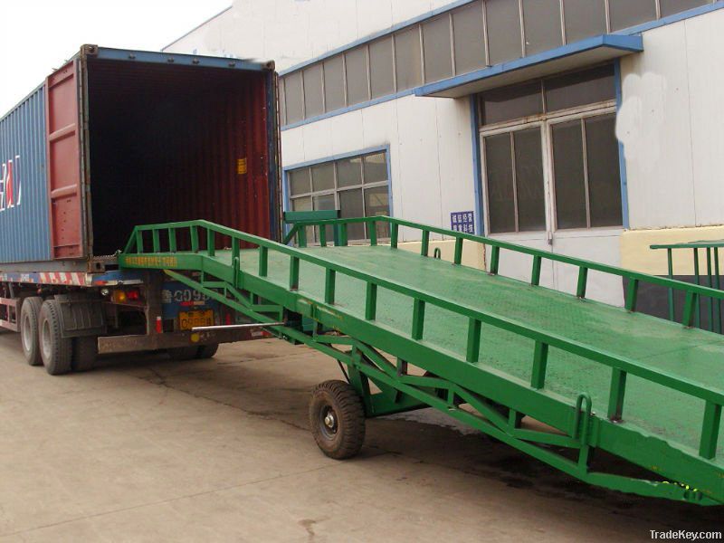 Mobile dock ramp for froklift into container working