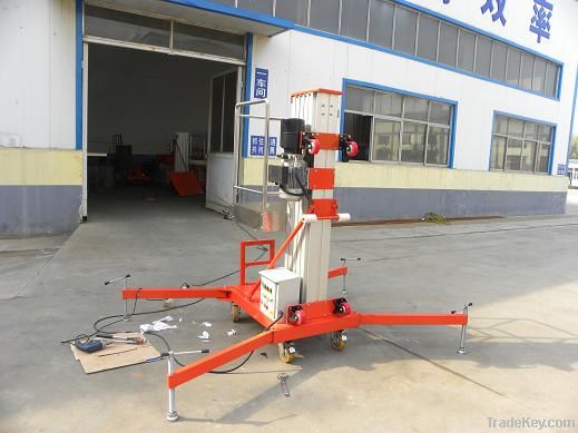 Aluminium single mast work lift platform: