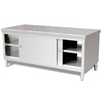 Stainless steel cabinet with sliding door