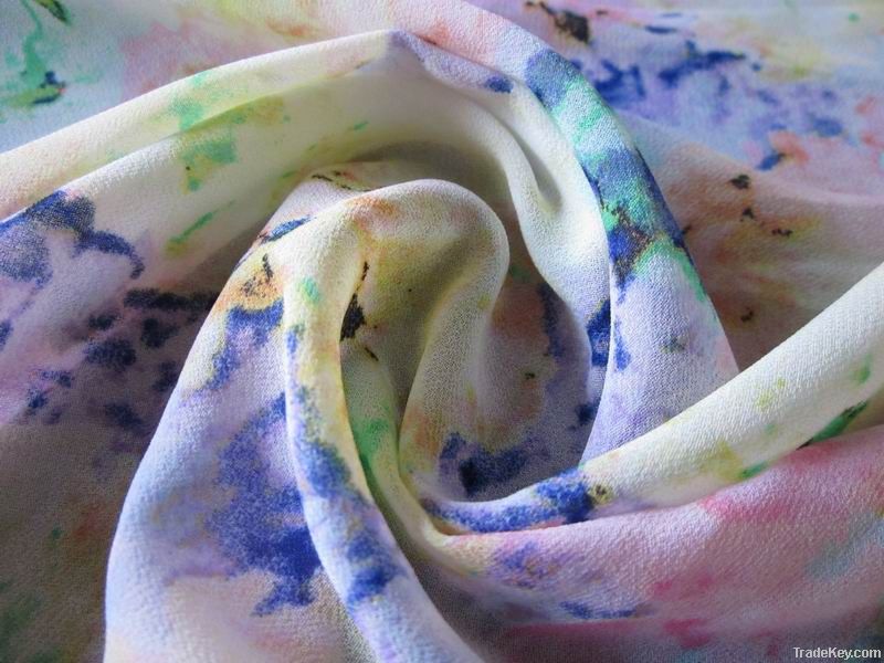 printed crinkle Chiffon fabric/Printed High Multi Chiffon fabric