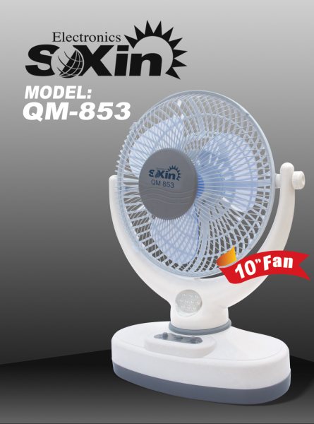 10inch  rechargeable fan with LED lights (QM853)