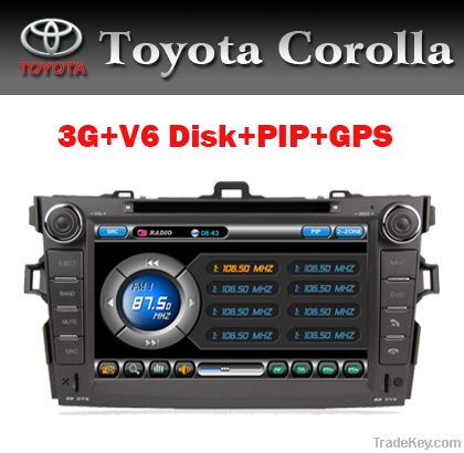 3G Car DVD Screen for Toyota Corolla with GPS Steering wheel control