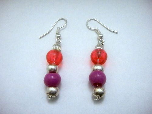 Pink &amp; Red Earrings