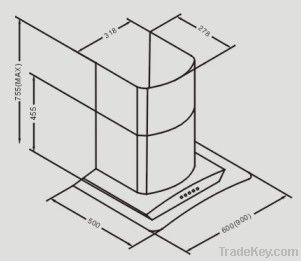 Europe style glass cooker hood