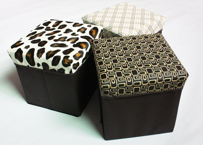 Foldable storage stool