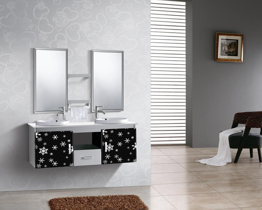 sanitary ware (bathroom cabinet, wash basin, mirror)