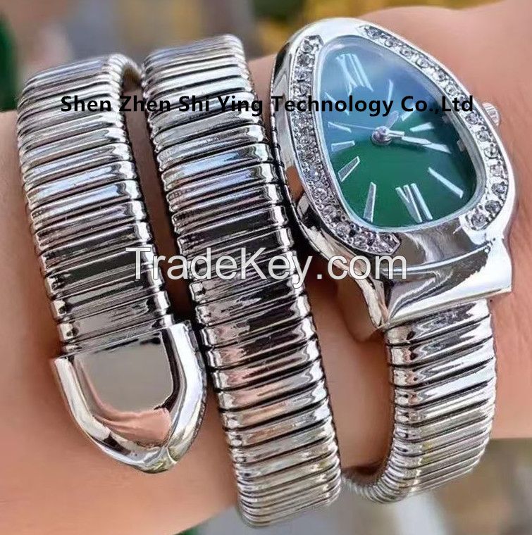 stainless steel fashion snake watches for women, fashion ladies watches