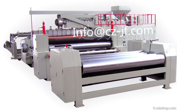 Plastic extrusion laminating machine