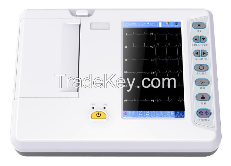 6 Channel ECG Machine With Color Screen