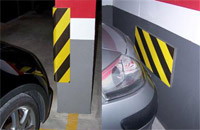 Black and yellow fireproof corner guard