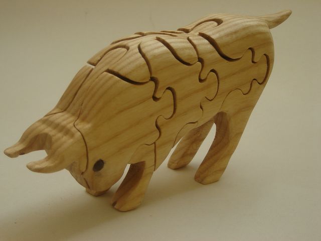 3D wooden puzzle _ Bull