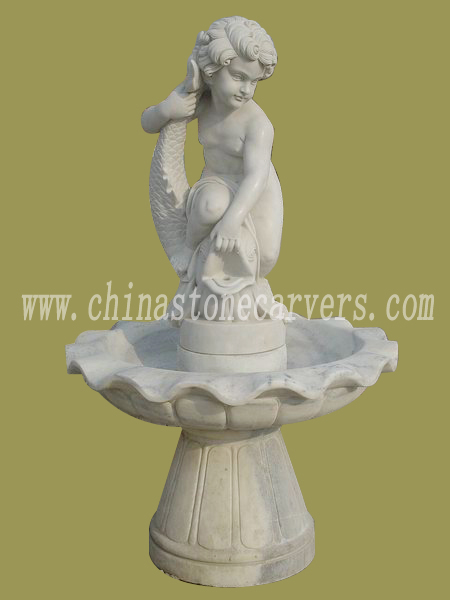 Hand carved marble water fountain