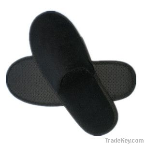 black velourclose toe slipper