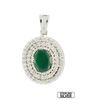 Oval shaped Green Onyx Pendant in Sterling Silver