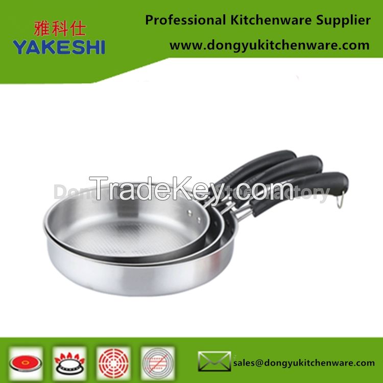 3pcs stainless steel frying pan