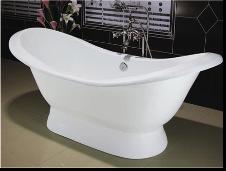 Double Slipper Bathtub With Pedestal