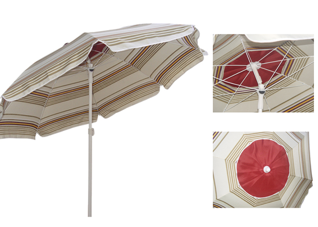 360Â°ROTATING RED STRIPS BEACH UMBRELLA