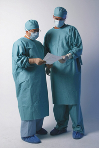 Disposable non-woven surgical gown