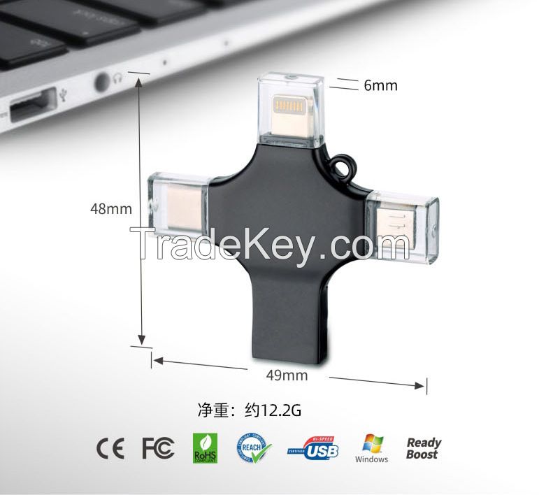 4 in 1 OTG USB Flash drive with custom logo
