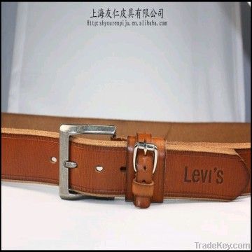 Casual Man's Embossed Genuine Leather Belt