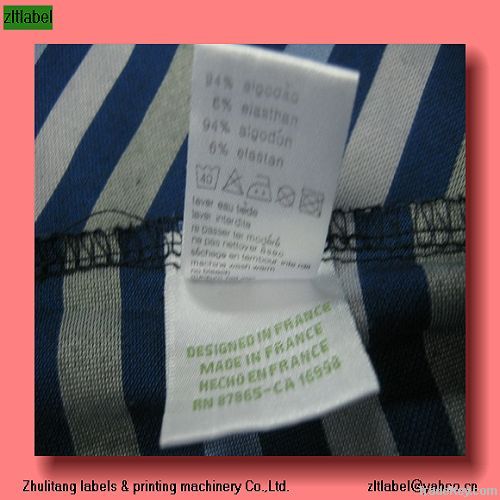 2011 cloth label for garment made in China