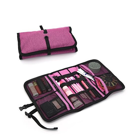 Handy beauty stuff carry case makeup cosmetic bag with handle for women