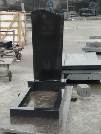 black granite gravestone