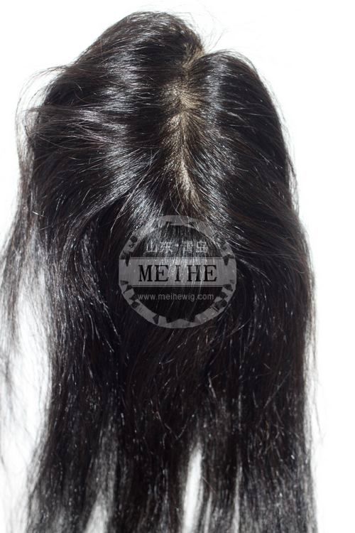 GradeAAAnatural straight Indian remy hair 1# lacewith PU women&#039;stoupee