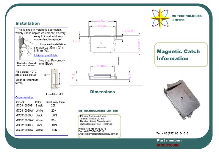 magnetic catches