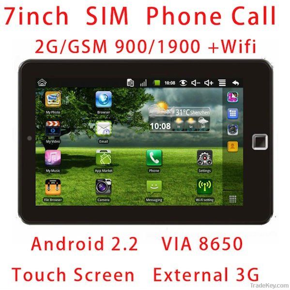 Hot Selling Cheapest Cellphone Function 7inch Tablet With WIFI WM8650