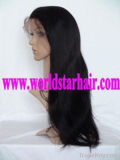 100% yaki straight human hair full lace wig