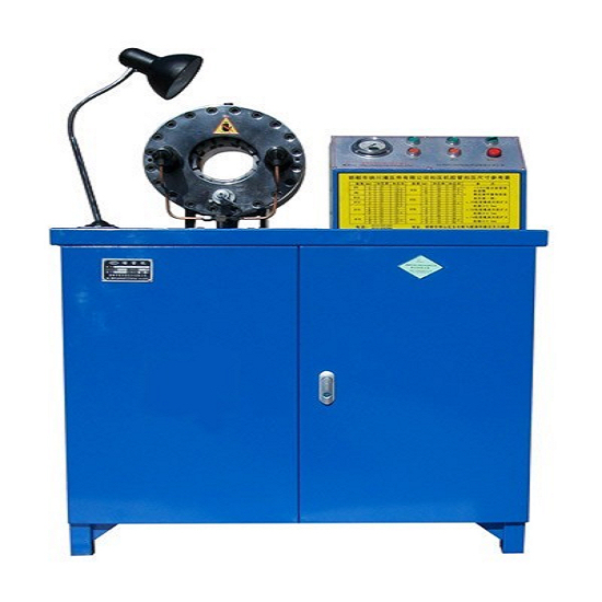 Hose crimping machine, hydraulic crimping machine