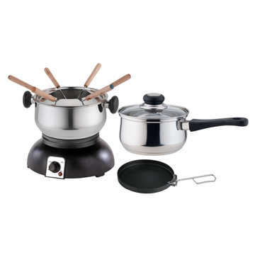 Electrical Stainless Steel Wok And Fondue Set KL12-51B