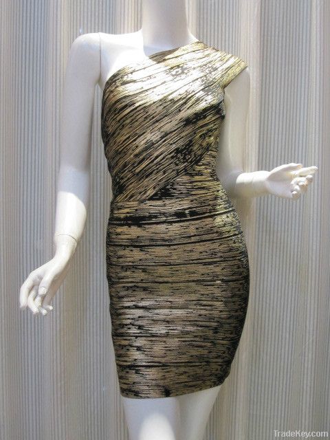 Oil Printed Bandage Dresses (HL)